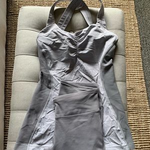 Lululemon top, with fabletics capri leggings